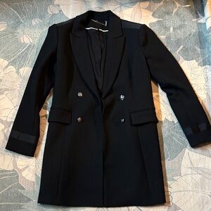Elegant Black Double-Breasted Women's Coat